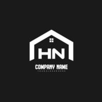 HN Initial Letters Logo design vector for construction, home, real estate, building, property.