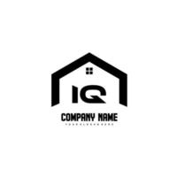 vector de diseño de logotipo de letras iniciales iq para construcción, hogar, bienes raíces, edificio, propiedad.