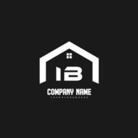vector de diseño de logotipo de letras iniciales ib para construcción, hogar, bienes raíces, edificio, propiedad.