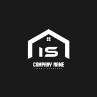 IS Initial Letters Logo design vector for construction, home, real estate, building, property.