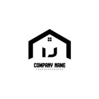 ij vector de diseño de logotipo de letras iniciales para construcción, hogar, bienes raíces, edificio, propiedad.