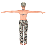 commandant meisje 3d modellering png