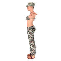 modelado 3d chica comandante png