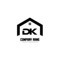 vector de diseño de logotipo de letras iniciales dk para construcción, hogar, bienes raíces, edificio, propiedad.