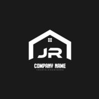 jr vector de diseño de logotipo de letras iniciales para construcción, hogar, bienes raíces, edificio, propiedad.