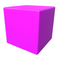 renderização 3d de forma geométrica de cubo abstrato png