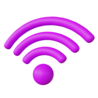 design de ícone de onda de conexão wifi 3d estilizado png