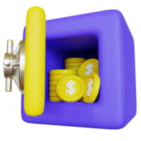 3D Money Safe Illustration png