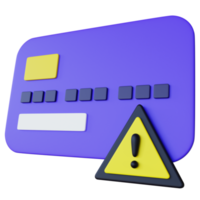 3D Credit Card Error Illustration Side View png