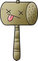 cartoon doodle character mallet vector