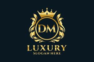 Initial DM Letter Royal Luxury Logo template in vector art for luxurious branding projects and other vector illustration.