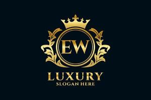 Initial EW Letter Royal Luxury Logo template in vector art for luxurious branding projects and other vector illustration.
