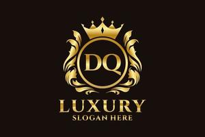 Initial DQ Letter Royal Luxury Logo template in vector art for luxurious branding projects and other vector illustration.