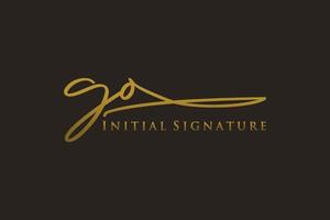 Initial GO Letter Signature Logo Template elegant design logo. Hand drawn Calligraphy lettering Vector illustration.
