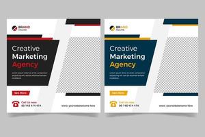 banner de marketing de negocios digitales para publicaciones en redes sociales, diseño creativo de publicaciones en redes sociales de marketing vector