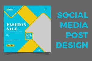 Fashion sale banner template. Fashion sale social media post design template vector