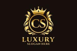 Initial CS Letter Royal Luxury Logo template in vector art for luxurious branding projects and other vector illustration.