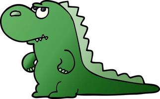 cartoon doodle annoyed dinosaur vector