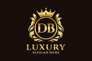Initial DB Letter Royal Luxury Logo template in vector art for luxurious branding projects and other vector illustration.