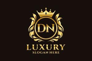 Initial DN Letter Royal Luxury Logo template in vector art for luxurious branding projects and other vector illustration.