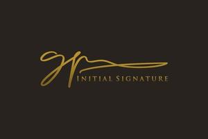 Initial GP Letter Signature Logo Template elegant design logo. Hand drawn Calligraphy lettering Vector illustration.