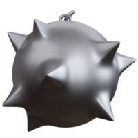 3d rendering spiked iron ball isolated png