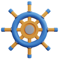 3d rendering steering ship isolated png