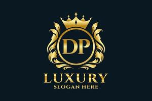 Initial DP Letter Royal Luxury Logo template in vector art for luxurious branding projects and other vector illustration.