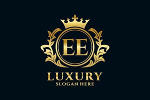 Initial EE Letter Royal Luxury Logo template in vector art for luxurious branding projects and other vector illustration.