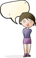 cartoon surprised girl with speech bubble vector