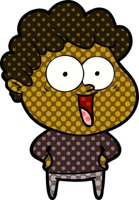 cartoon happy man