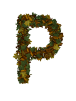 Text Made Out Of Autumn Leafe Typeface P png