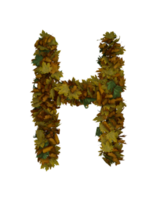 Text Made Out Of Autumn Leafe Typeface H png