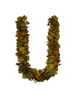 Text Made Out Of Autumn Leafe Typeface U png