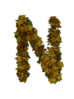 Text Made Out Of Autumn Leafe Typeface N png