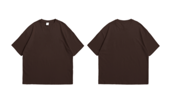 oversize brun t-shirt främre och tillbaka bakgrund transparent png
