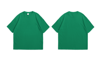 Oversize kelly t-shirt front and back isolated background png