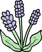 hand drawn doodle style cartoon lavender vector