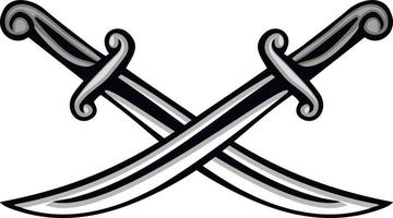 Crossed Swords - Vector Cartoon Illustration Royalty-Free Stock Image -  Storyblocks