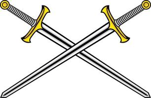 heraldic crossed swords vector