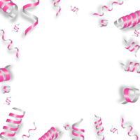 imagem de fundo transparente rosa serpentina de confete png