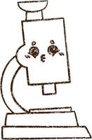 Curious Microscope Charcoal Drawing vector