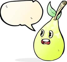 cartoon pear with speech bubble vector
