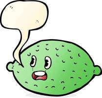 cartoon lime with speech bubble vector