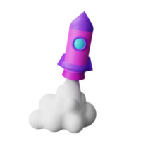 3D-Icon-Rendering Raketenstart png