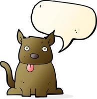 cartoon dog sticking out tongue with speech bubble vector