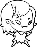 cartoon friendly vampire girl vector