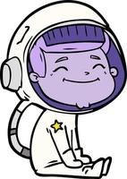 happy cartoon astronaut vector