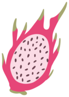 Half White Pitaya Doodle Style png