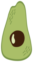 metà verde avocado scarabocchio stile png